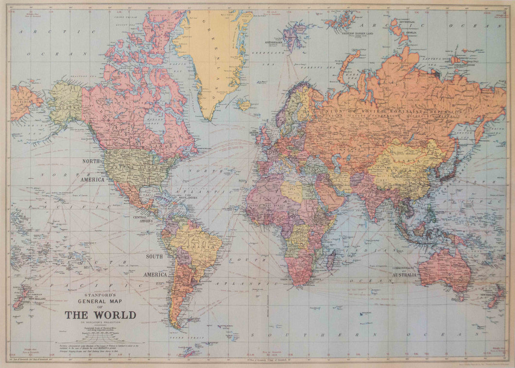 Cavallini Poster Vintage World map